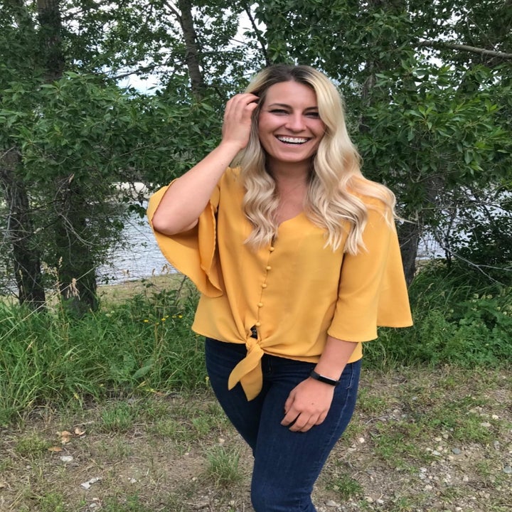 a different reviewer wearing the top in yellow