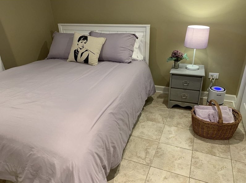 A lavender duvet cover in a reviewer&#x27;s home