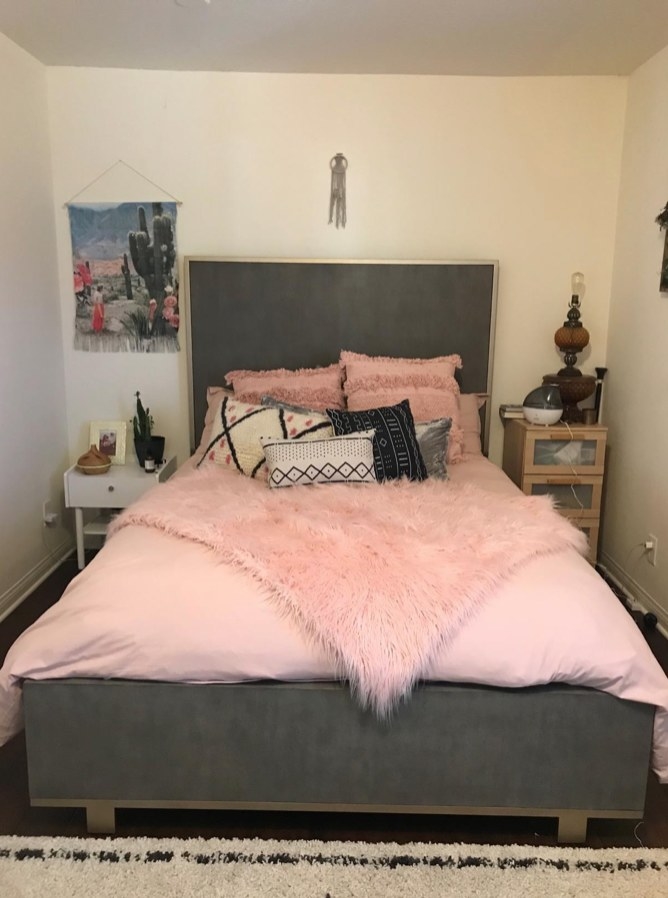 A pink duvet cover in a reviwer&#x27;s home