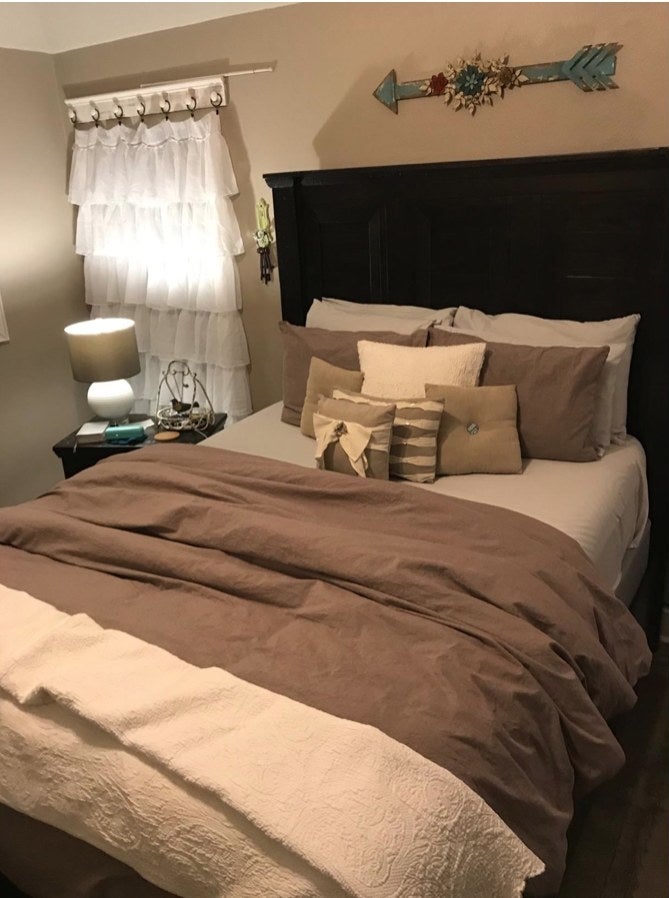 A grey duvet cover in a reviewer&#x27;s home