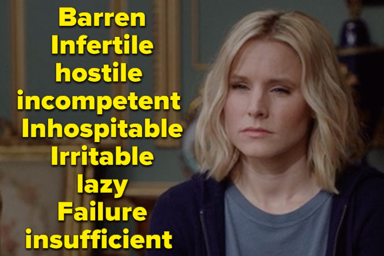 A displeased woman and terms like