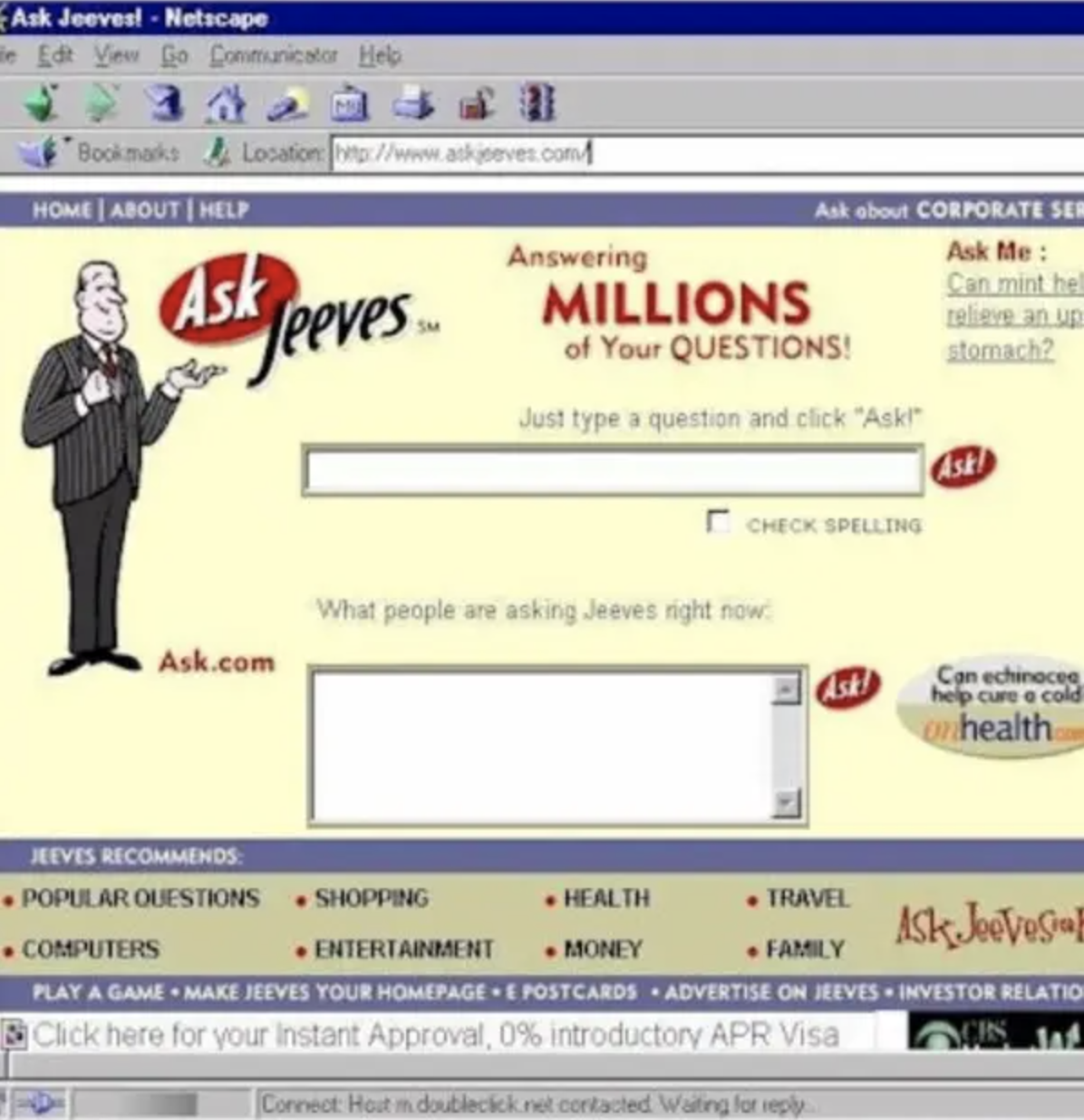 ask jeeves screen