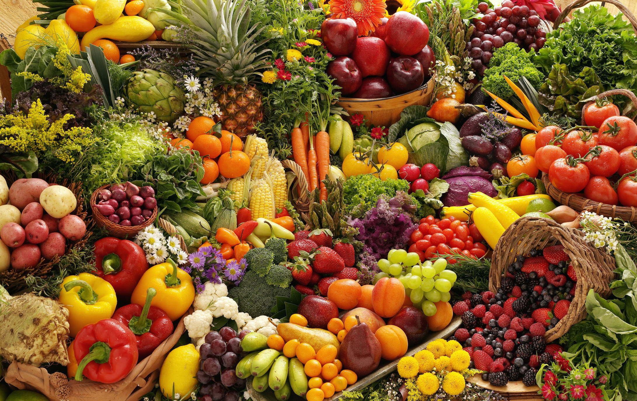 Variety of fruits and vegetables 