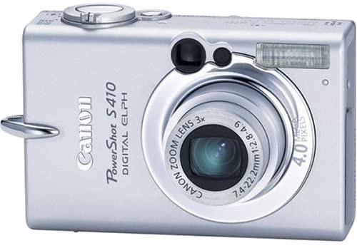 A silver Canon PowerShot S410 digital camera