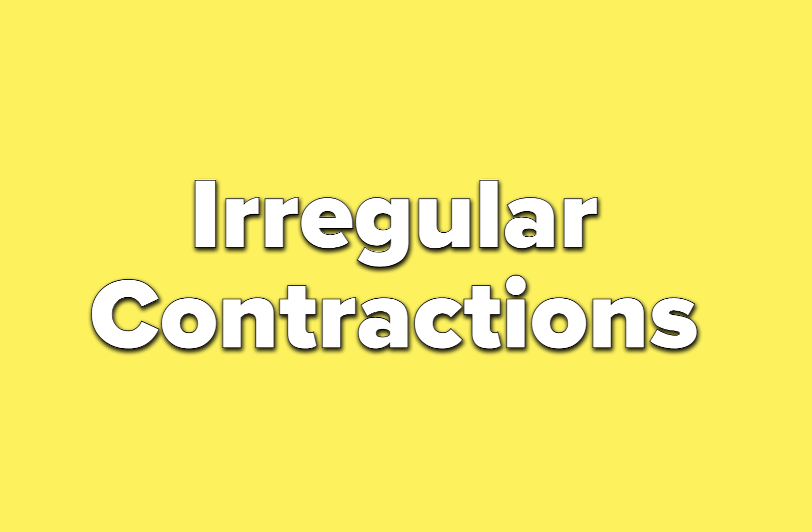 Text reads irregular contractions