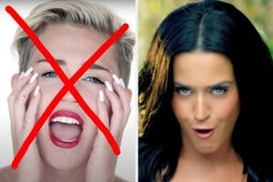 On the left, Miley Cyrus in the