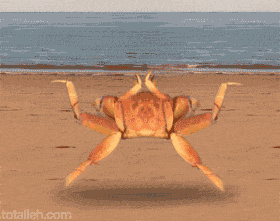 A cartoon running crab legs