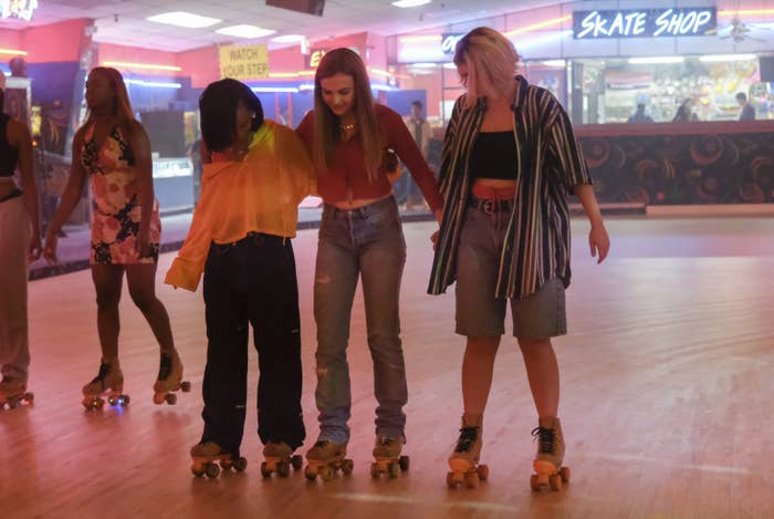 &quot;Cruel Summer&quot; characters at a roller rink