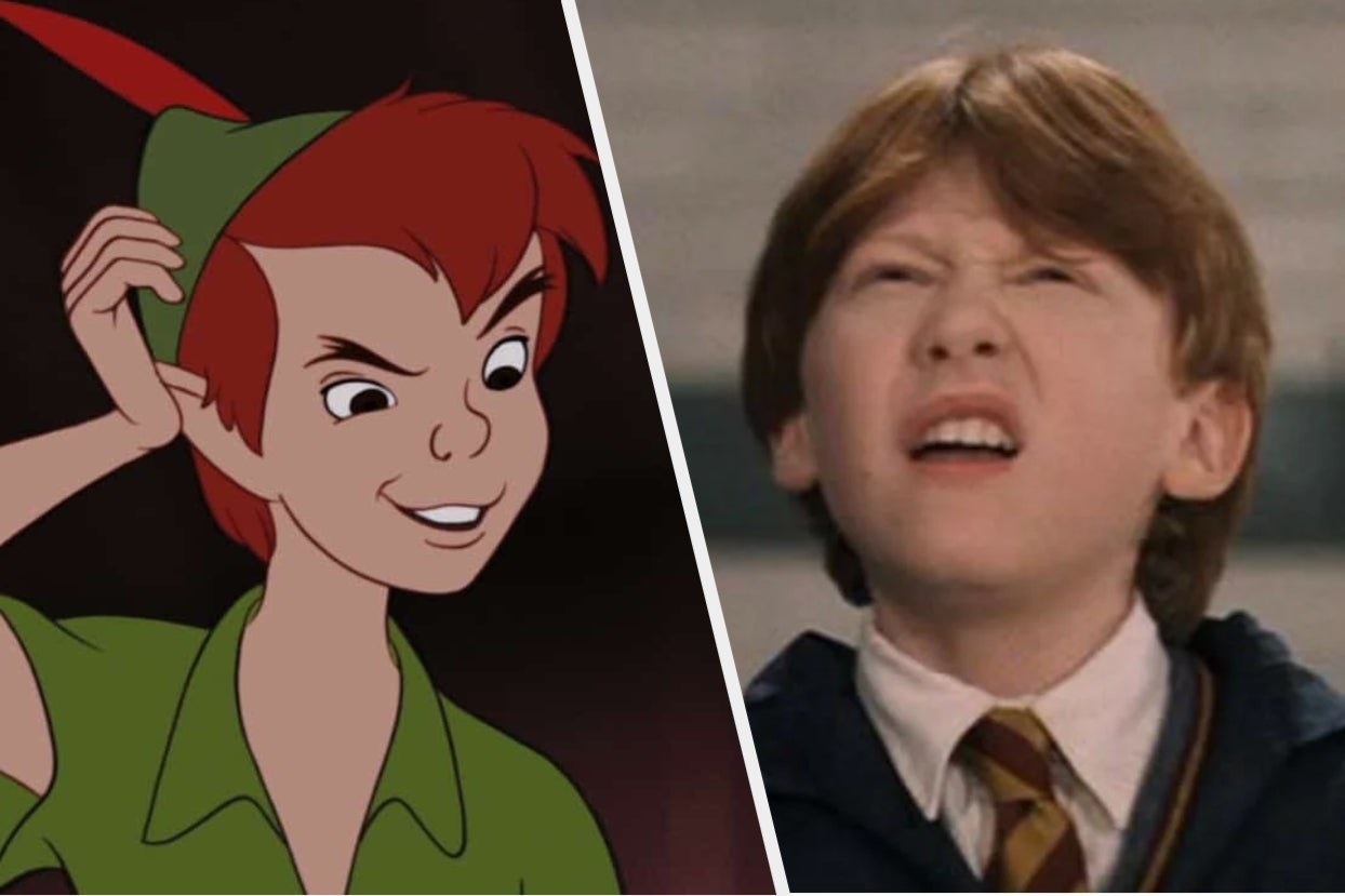 Peter Pan and Ron Weasley both looking confused 