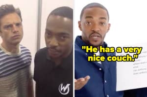 Anthony and Sebastian posing angrily for the camera and Anthony talking about Sebastian's 