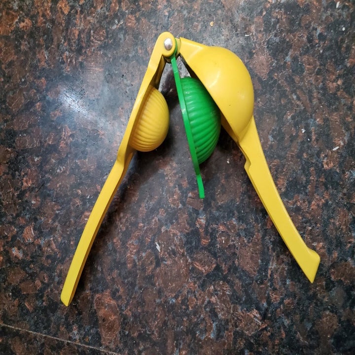 The squeezer with all of the different sections visible