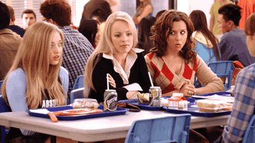 The Plastics at lunch in Mean Girls