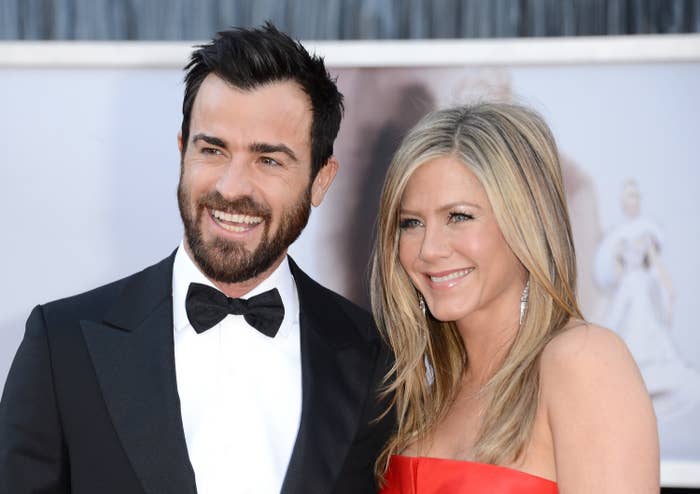 Theroux and Jennifer Aniston at the 2013 Oscars