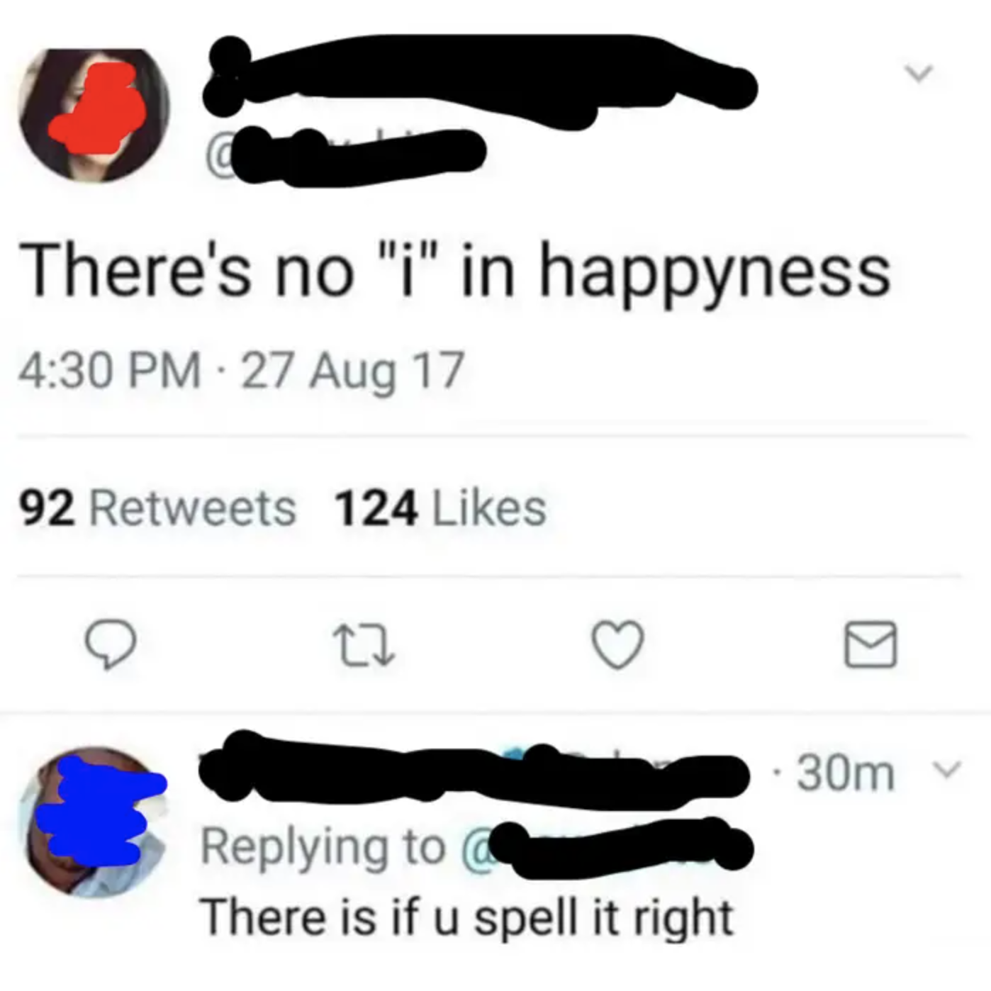 person mispelling happiness with a y