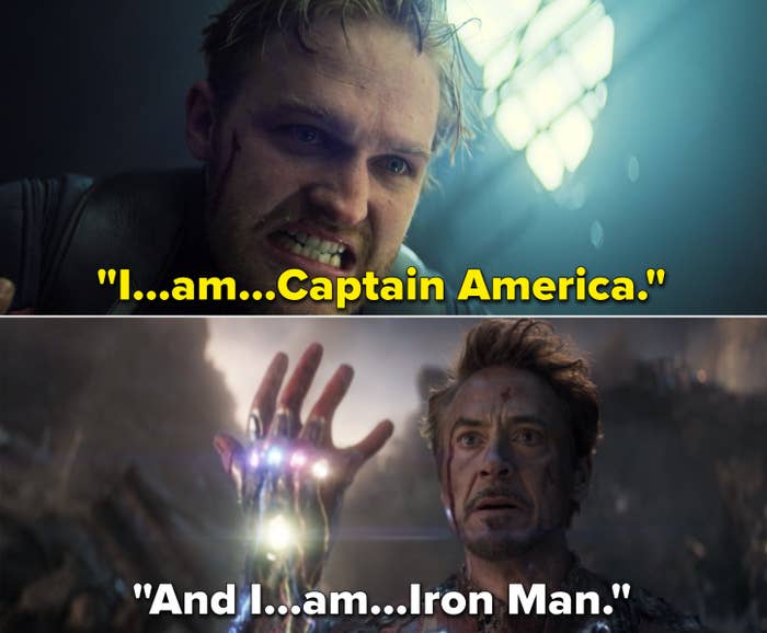 John saying, &quot;I am Captain America&quot; vs. Tony saying, &quot;And I am Iron Man&quot; in Endgame