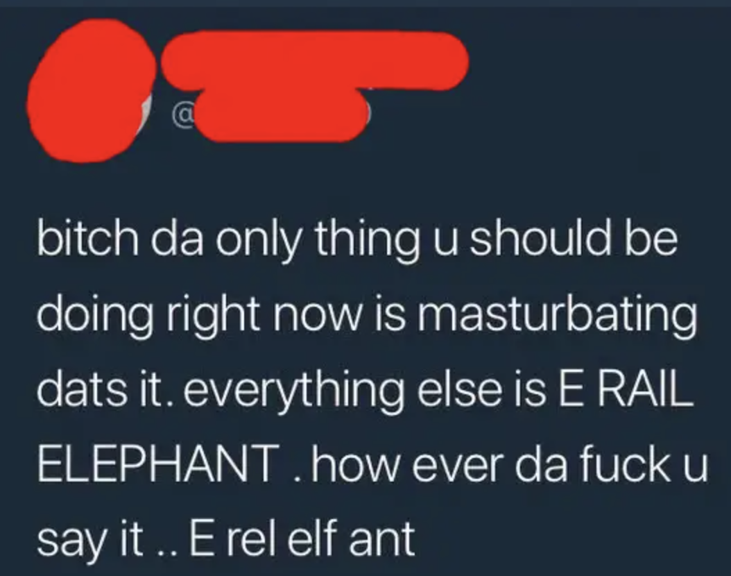 person who spells irrelevant e rail elephant