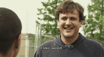A GIF of Jason Segel saying, &quot;I like weed&quot; 