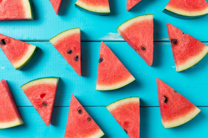 An image of watermelon over a blue background