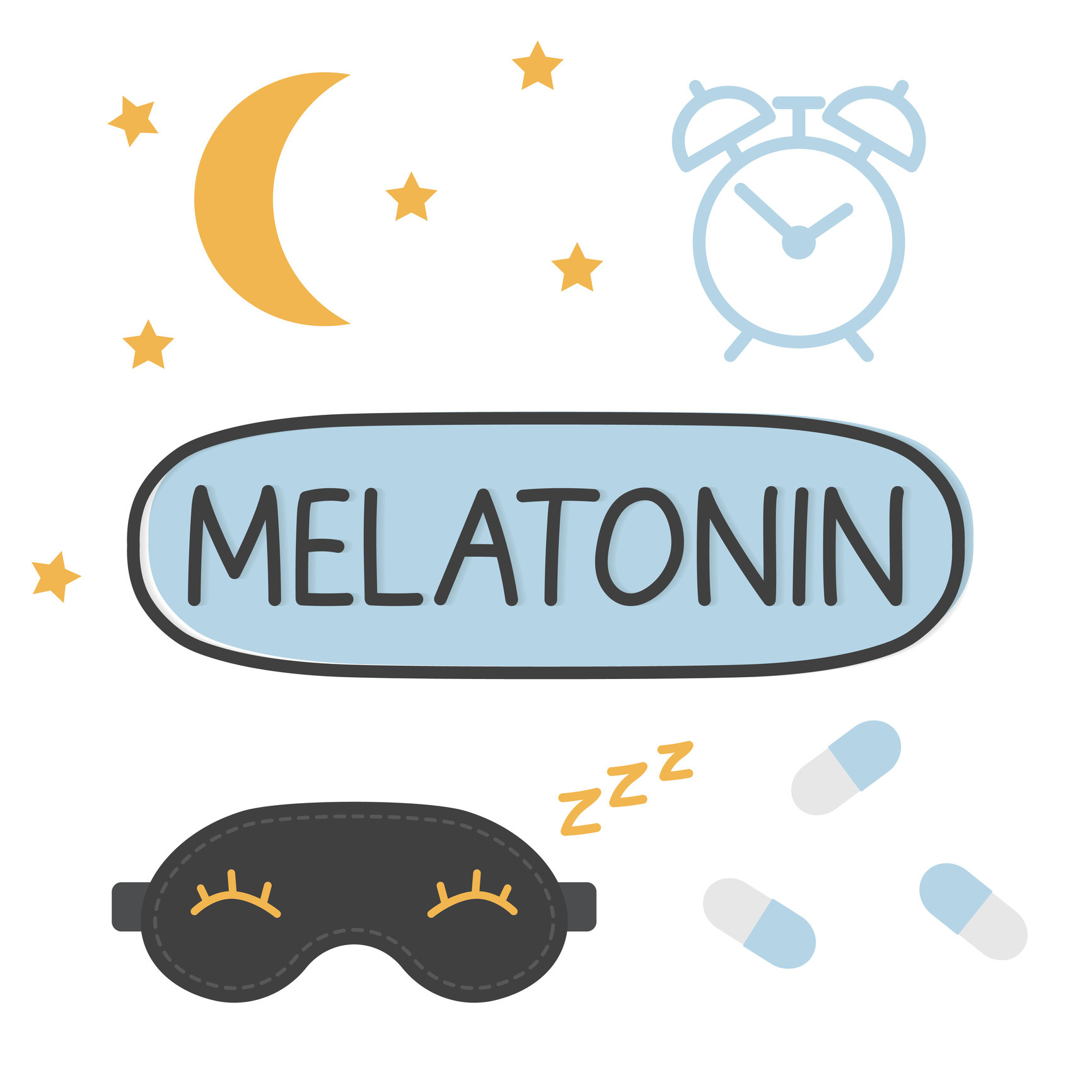 cartoon drawing of melatonin