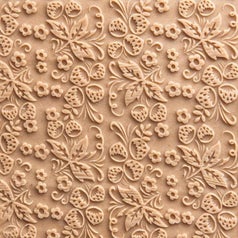 The strawberry pattern embossed in dough using the rolling pin