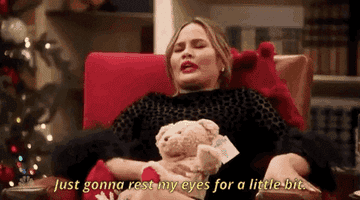 GIF of Chrissy Teigen saying she needs to rest her eyes