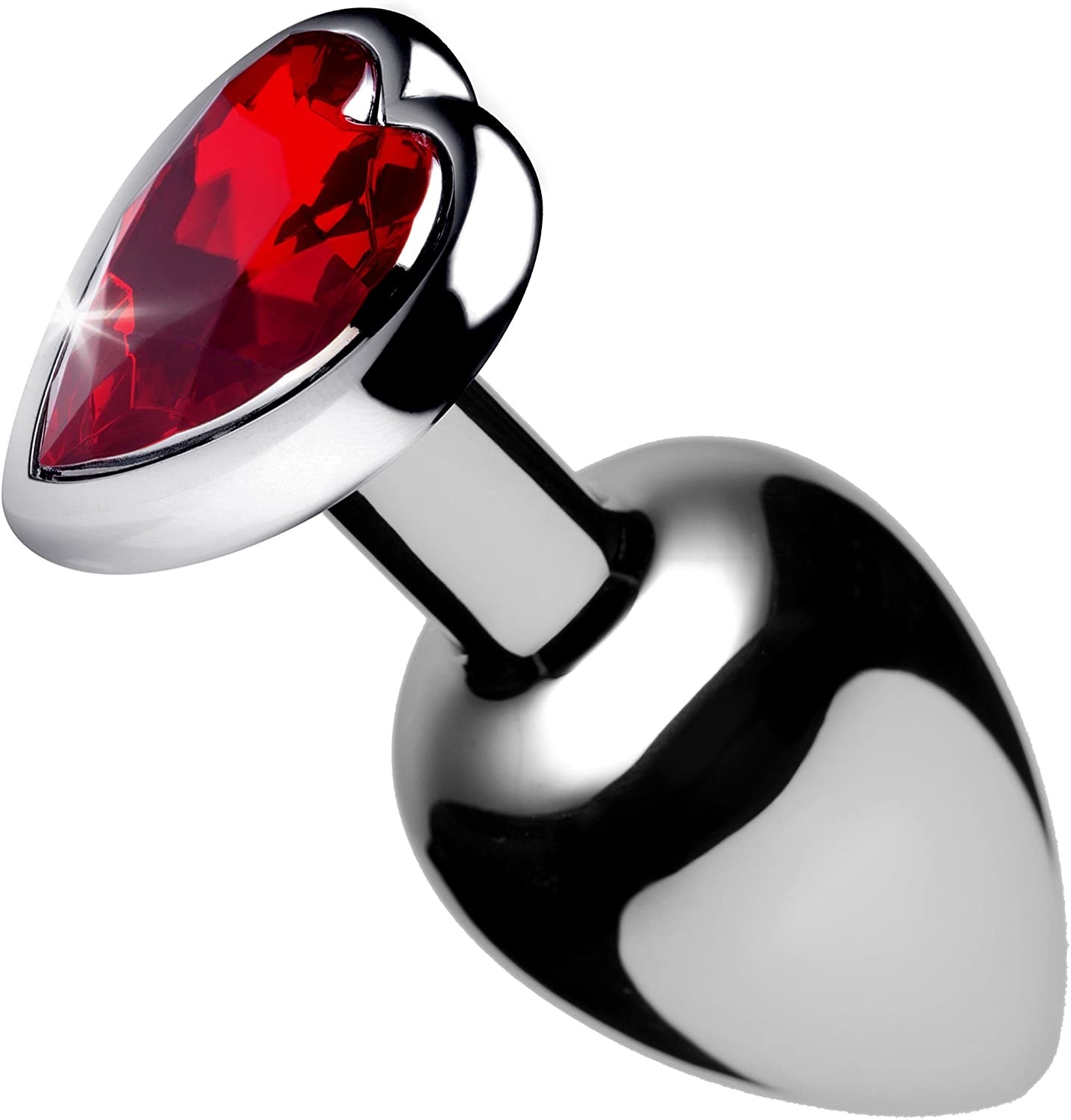 The silver butt plug with red stone detail