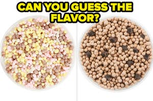 Two bowls of Dippin' Dots are shown labeled, "Can you guess the flavor?