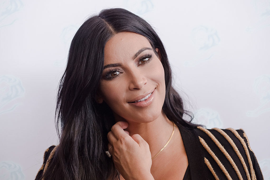 A smiling Kim Kardashian