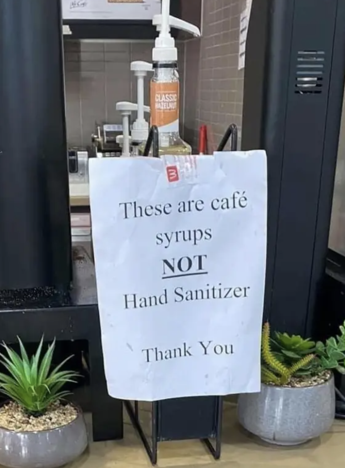 person who confused syrup and hand sanitizer