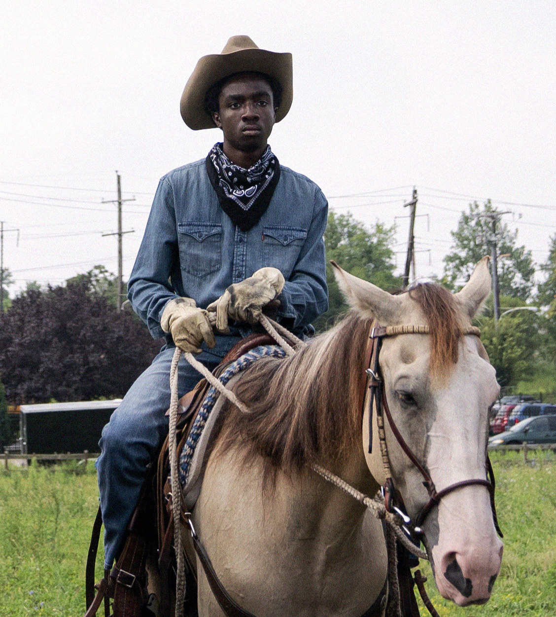 Cole riding his horse Boo