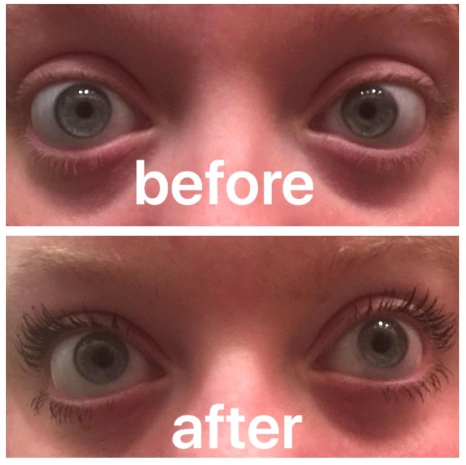 Reviewer Photo: Before and After with the Essence Mascara