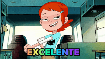 GIF of Gwen from Ben 10 saying &quot;excellent&quot; in Spanish; Cartoon Network version