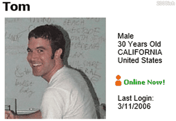 Myspace Tom&#x27;s original profile picture