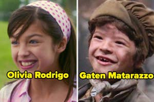 Olivia Rodrigo and Gaten Matarazzo as little kids in their first big Hollywood roles