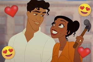 Anika Noni Rose as Tiana and Bruno Campos as Prince Naveen in the movie "The Princess and the Frog."