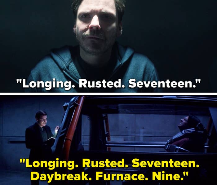 Zemo saying, "Longing. Rusted. Seventeen" vs. him saying the same words in "Civil War"
