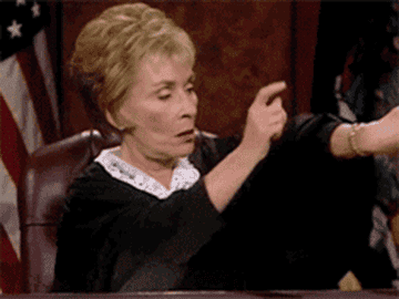 Judge judy furiously tapping her watch