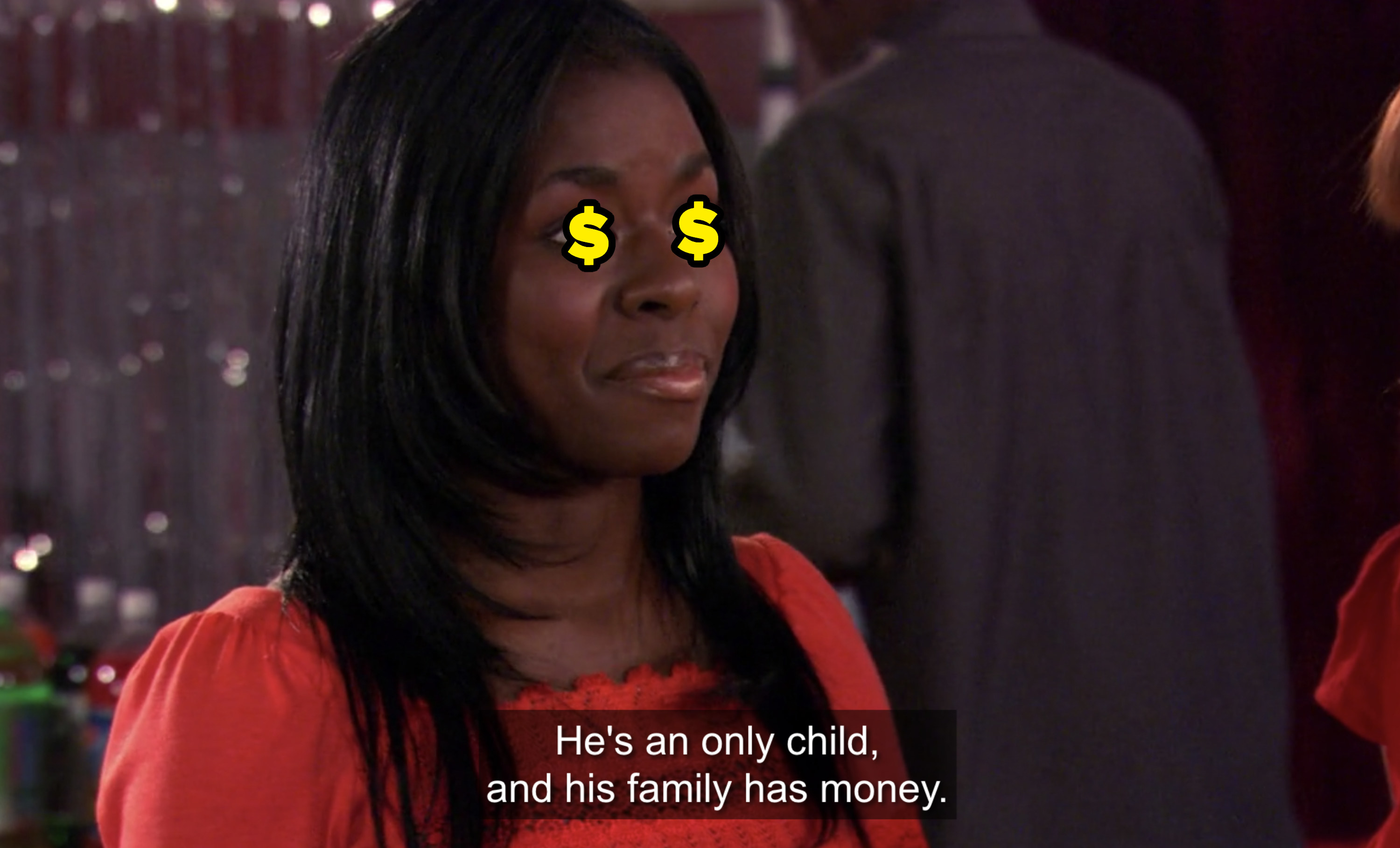 amy&#x27;s friend telling her he&#x27;s an only child and his family has money