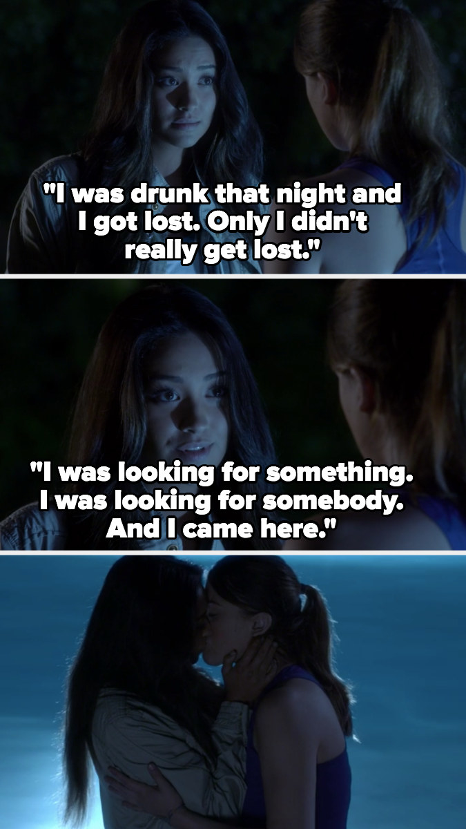 Emily says she was lost and looking for Paige the night she was drugged, they kiss