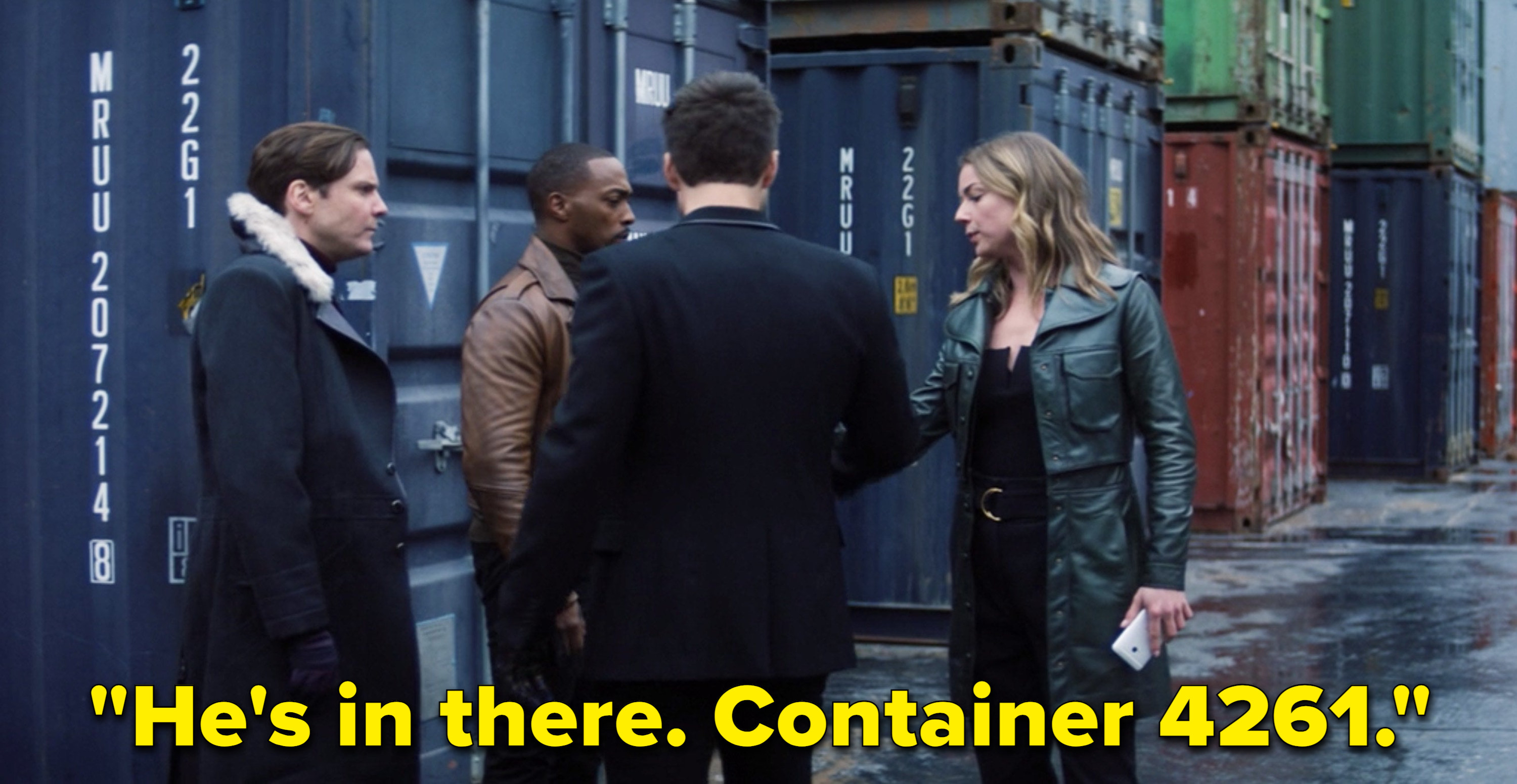 Sharon saying, &quot;He&#x27;s in there. Container 4261&quot;