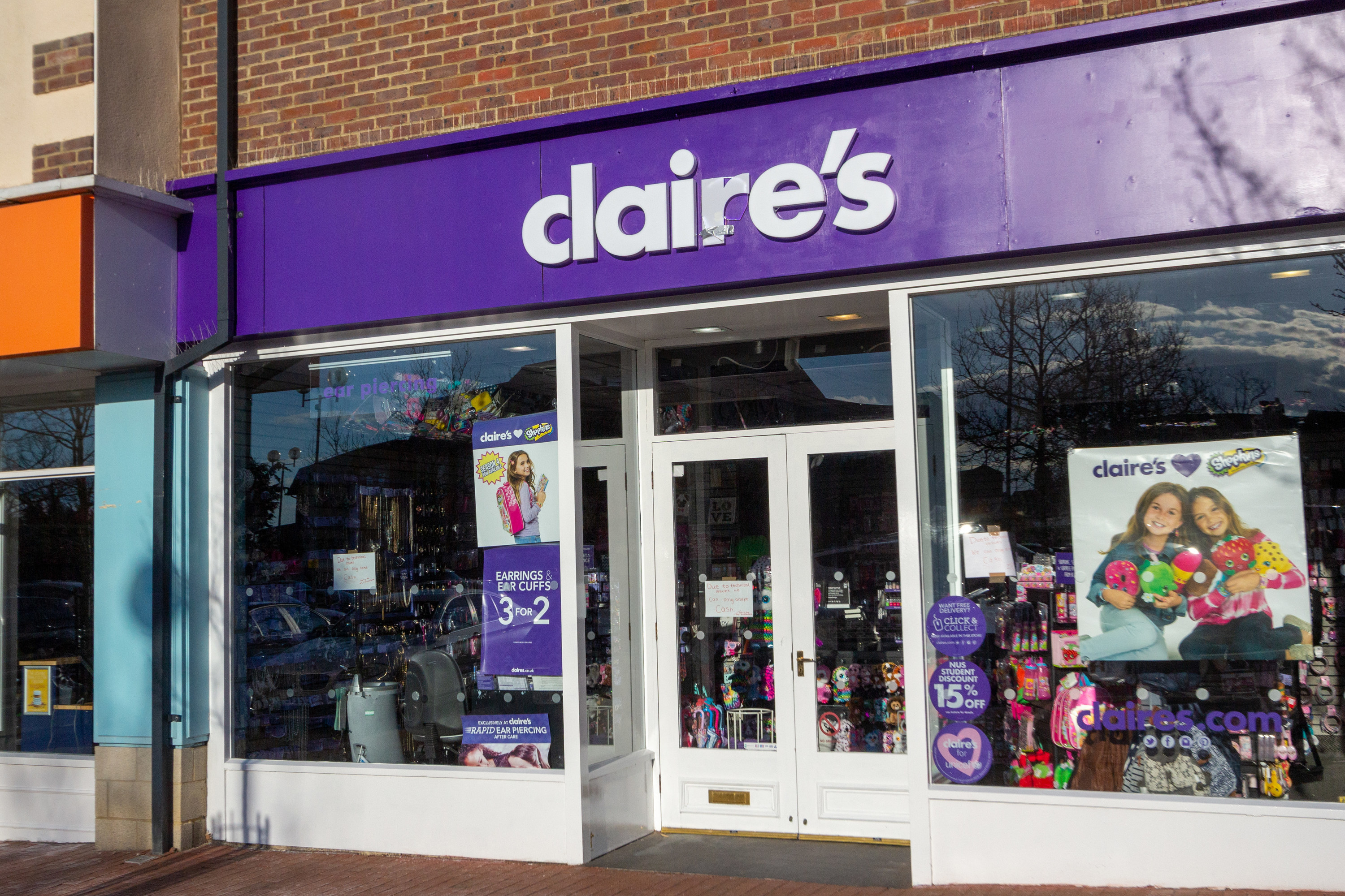 the outside of a claire's store