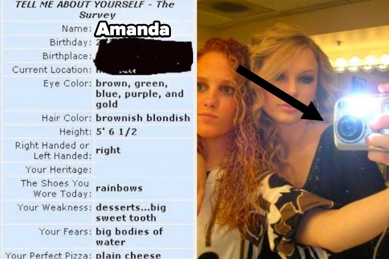 a myspace selfie and myspace survey