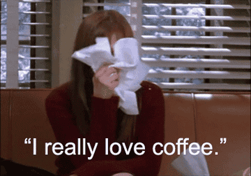 Rory crying and saying she really loves coffee