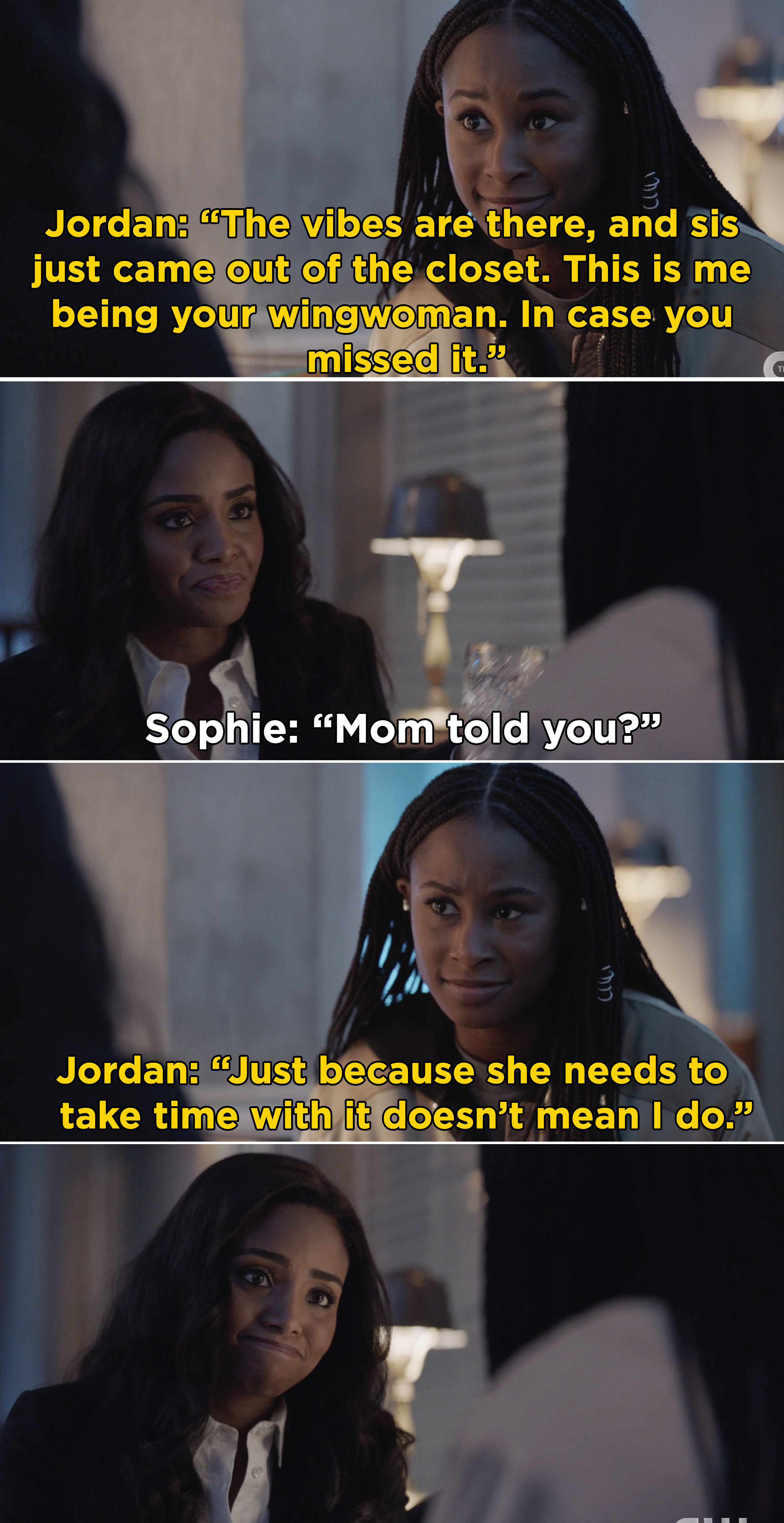 Jordan telling Sophie she knows that she&#x27;s gay, and she&#x27;s supportive