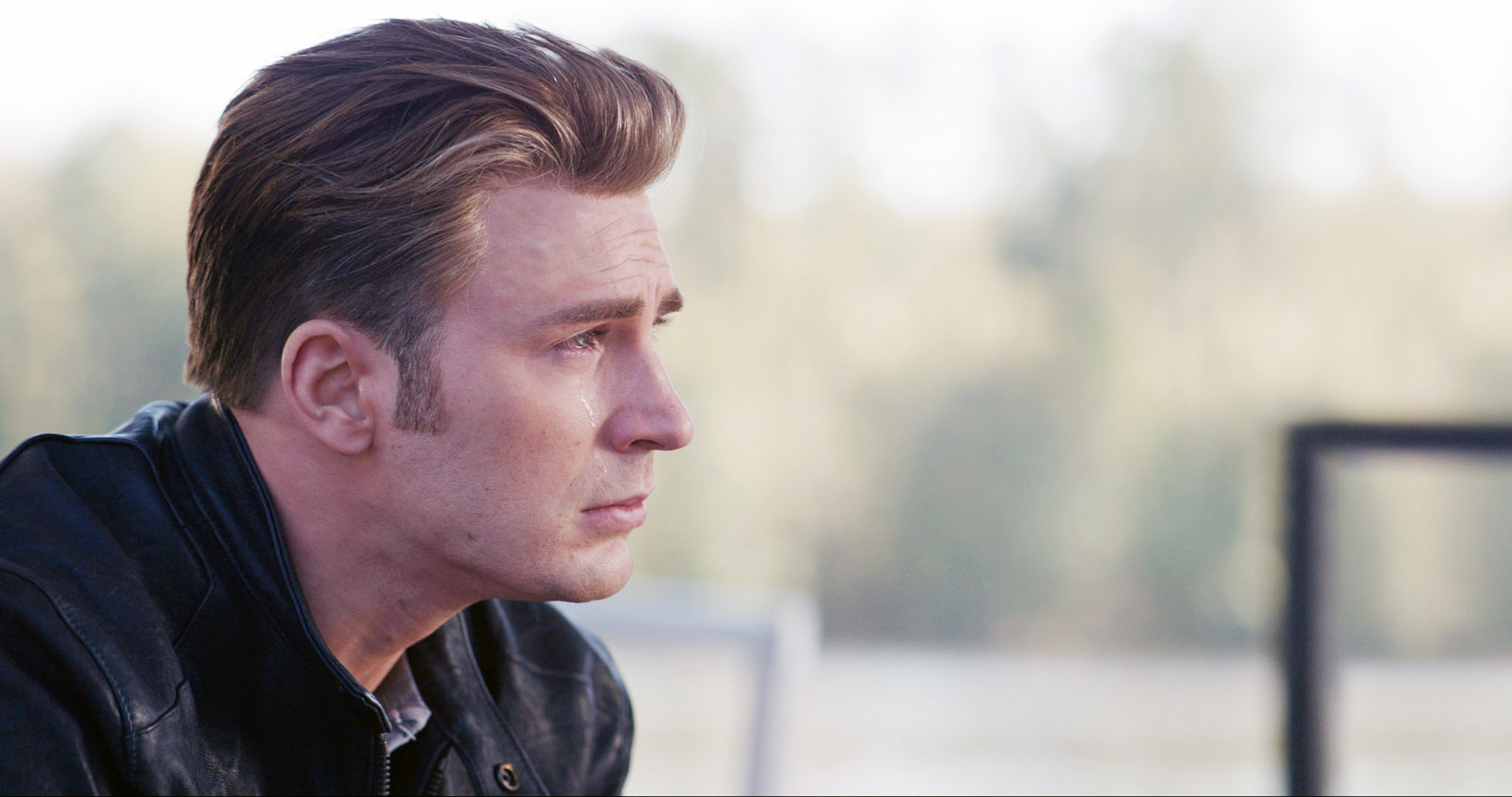 Photo of Steve crying and looking into the distance in Endgame