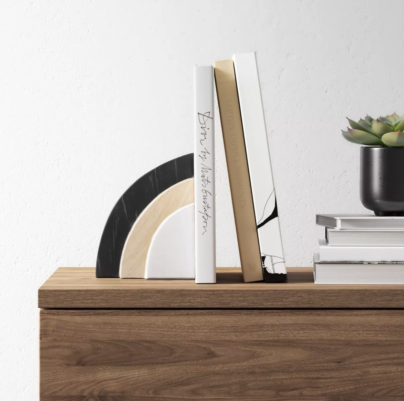 Bookends holding up books
