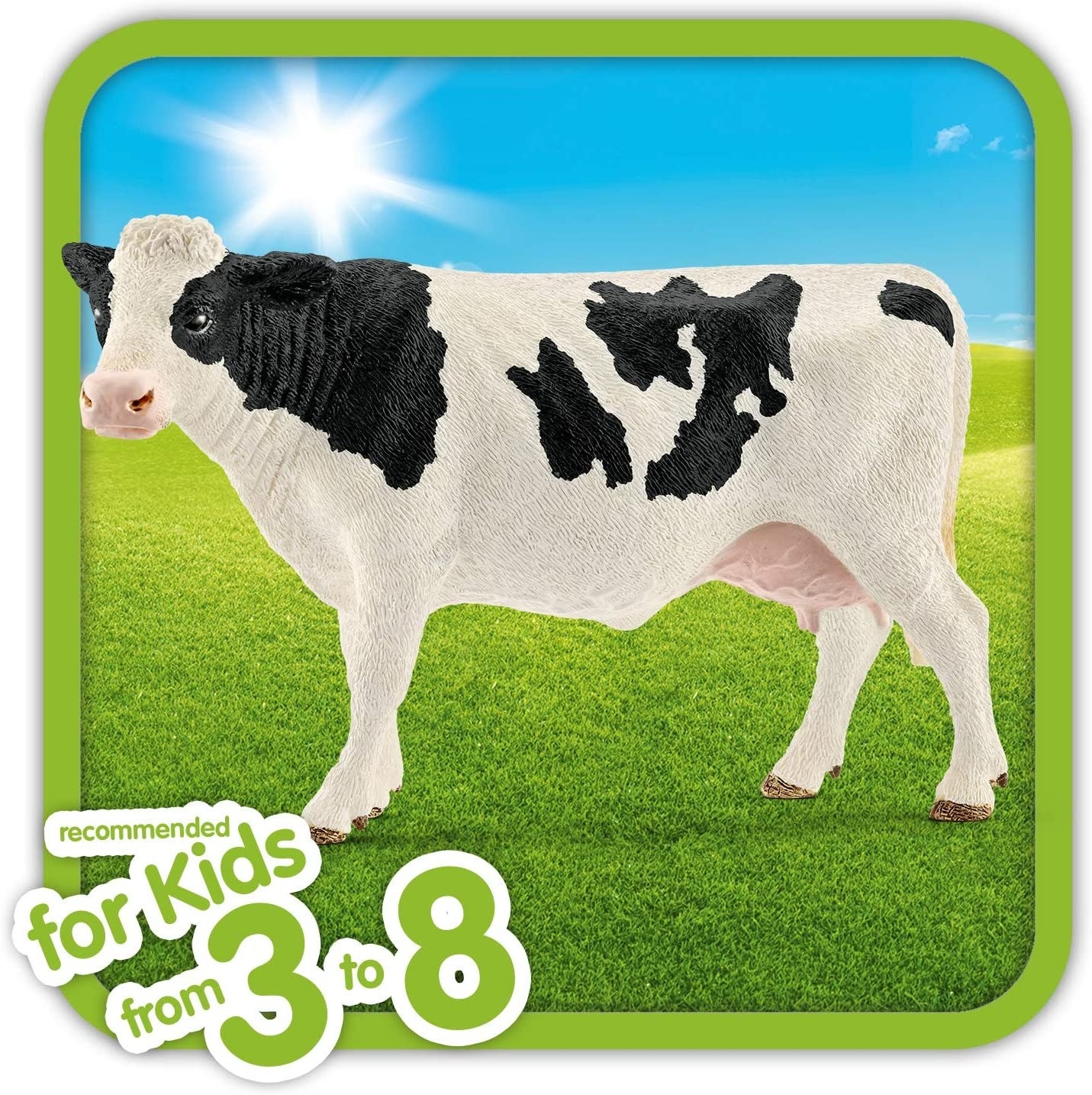 The white and black cow