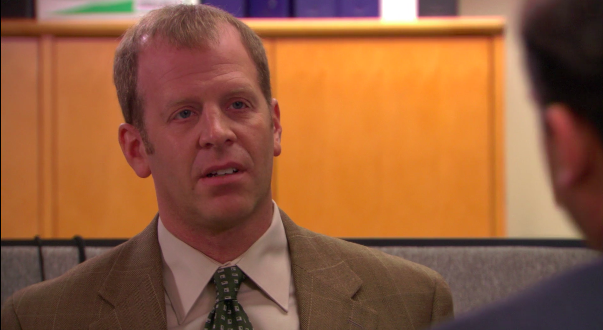 Toby looking at Michael in &quot;The Office&quot;