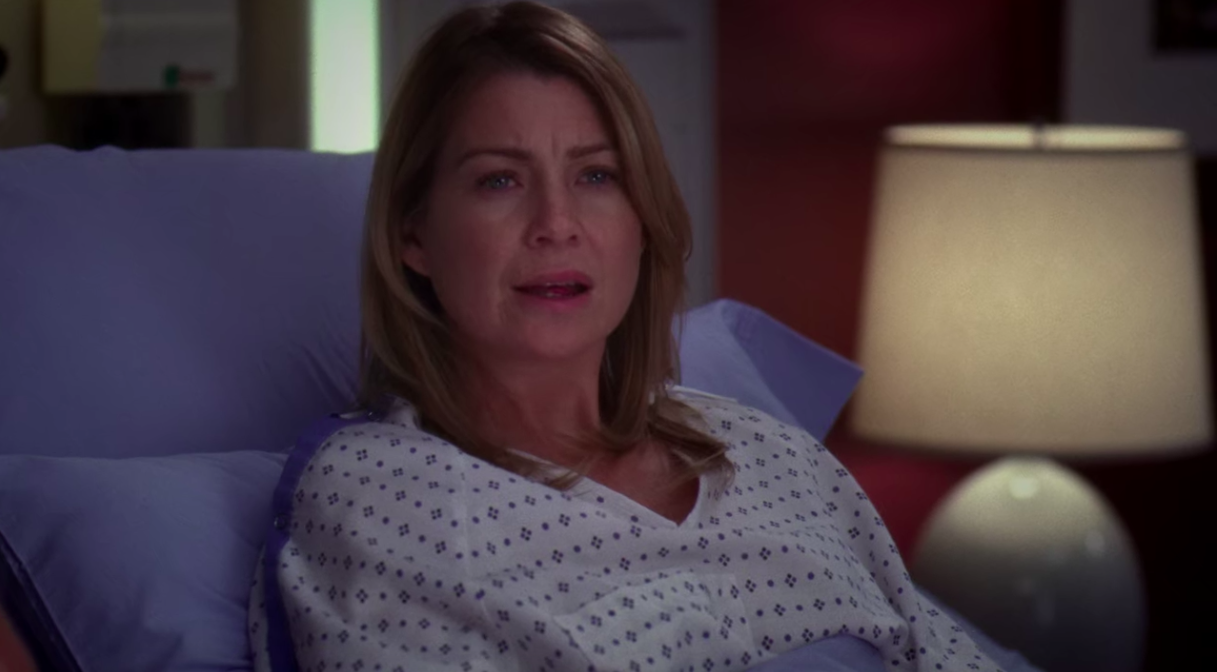 Meredith Grey lying in a hospital bed in Season 9 of &quot;Grey&#x27;s Anatomy&quot;