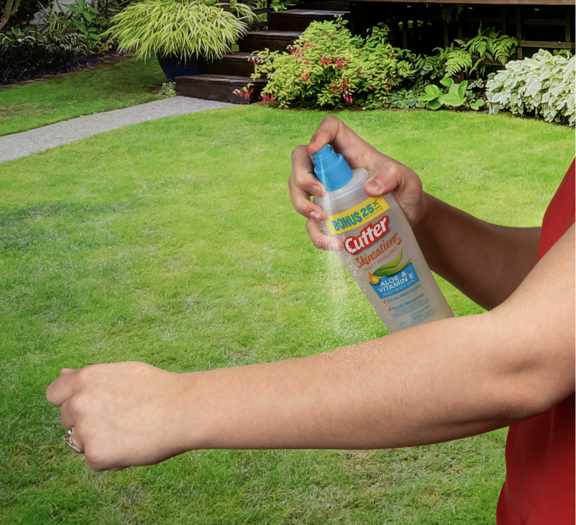 Model applying Cutter bug spray
